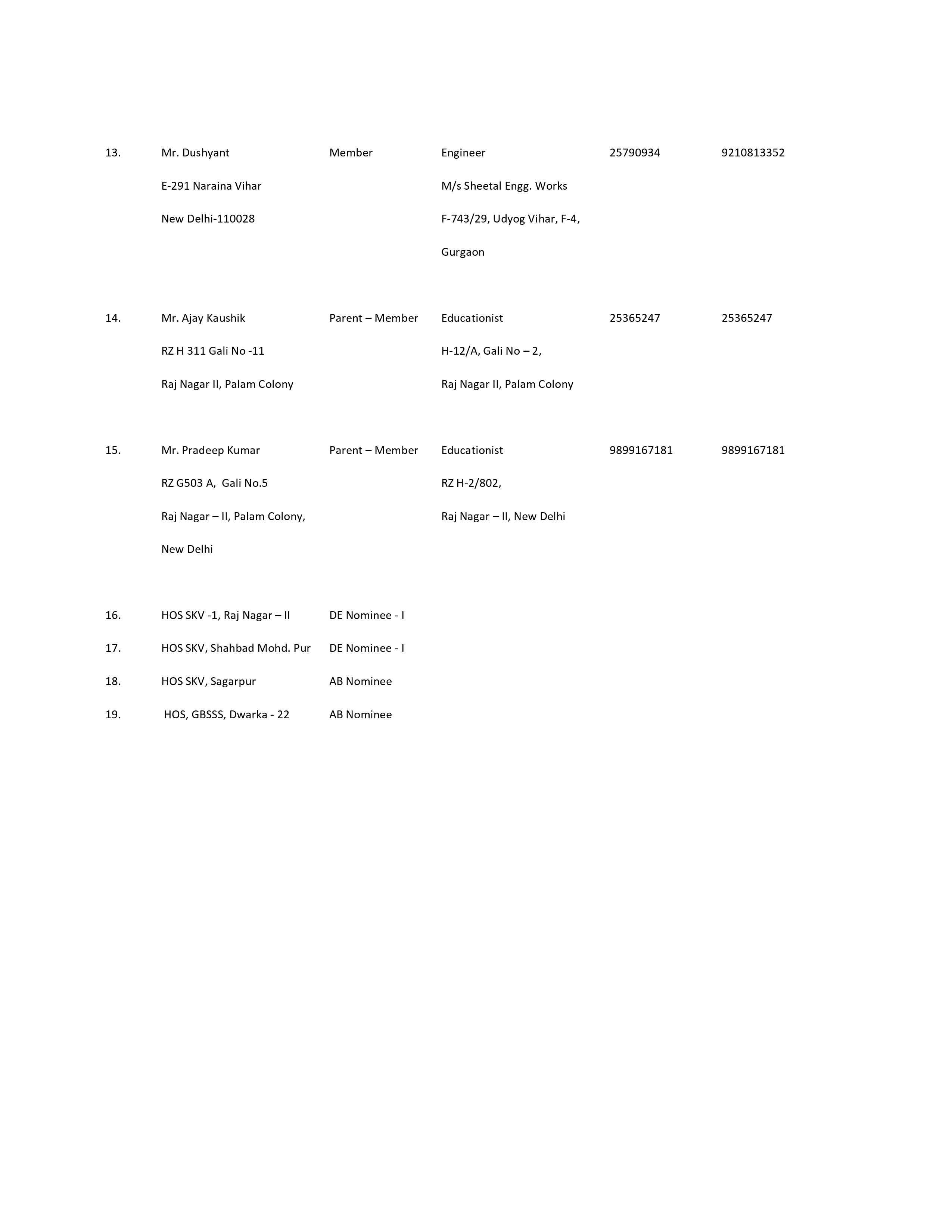 school managing committee