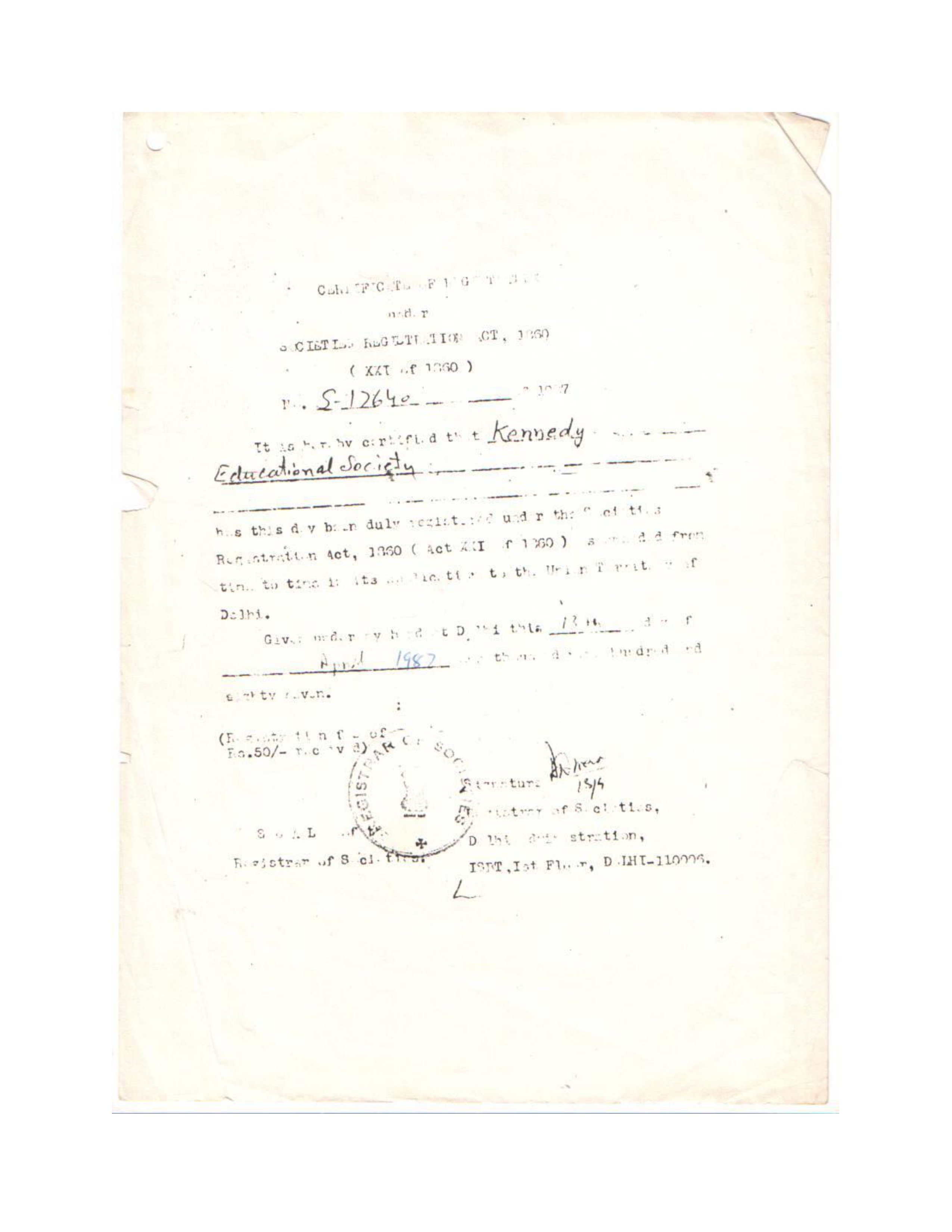 Society Registration